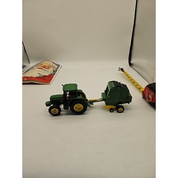John Deere Ertl Tractor 6" Toy 6410 And Baler 590 Die cast Metal  Excellent - Picture 1 of 11